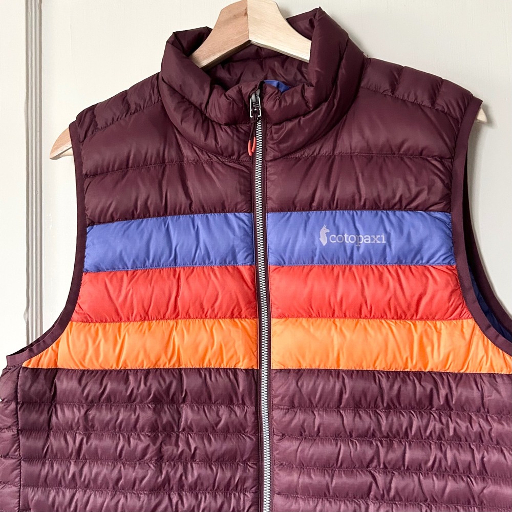 Cotopaxi Women's Fuego Down Puffer Vest Multi Wine L Outdoors Fall Gorpcore - Picture 2 of 6